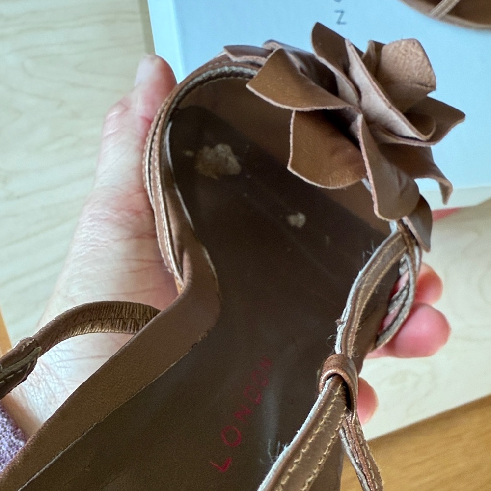 Sacha London Bronze Strappy Heels with Rose Detail - Picture 7 of 16